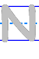 Template for practicing the printing of the capital/uppercase letter N in English