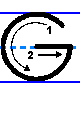 explanatory diagram of the proper way to print the capital/uppercase letter g in English