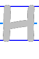 Template for practicing the printing of the capital/uppercase letter H in English