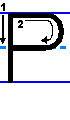 explanatory diagram of the proper way to print the capital letter p in English