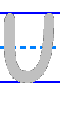 Template for practicing the printing of the capital/uppercase letter U in English