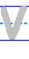 Template for practicing the printing of the capital/uppercase letter V in English