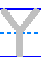 Template for practicing the printing of the capital/uppercase letter Y in English