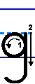 explanatory diagram of the proper way to print the small/lower case letter g in English