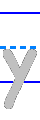 Template for practicing the printing of the small little lowercase letter y in English